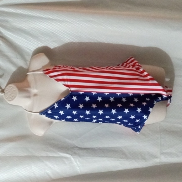 Ekouaer 1 Piece Swimwear size XXL Flag Design Red White Blue Pre-owned - Picture 1 of 7